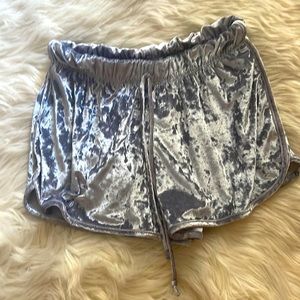 Blue jogger velvet shorts small #67